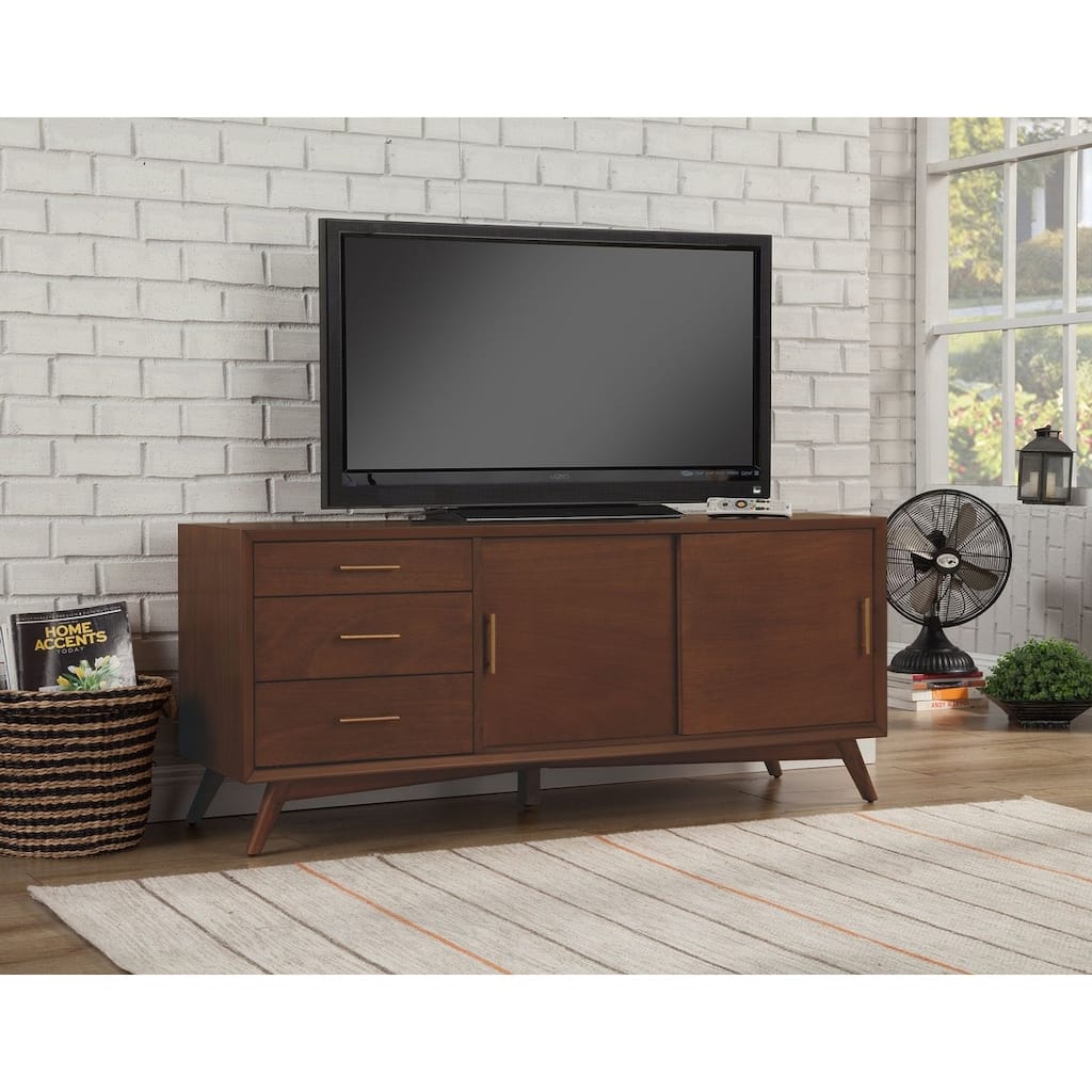 Alpine Furniture Home Decorative Flynn Large TV Console - Walnut - 64"Wx19"Dx27"H