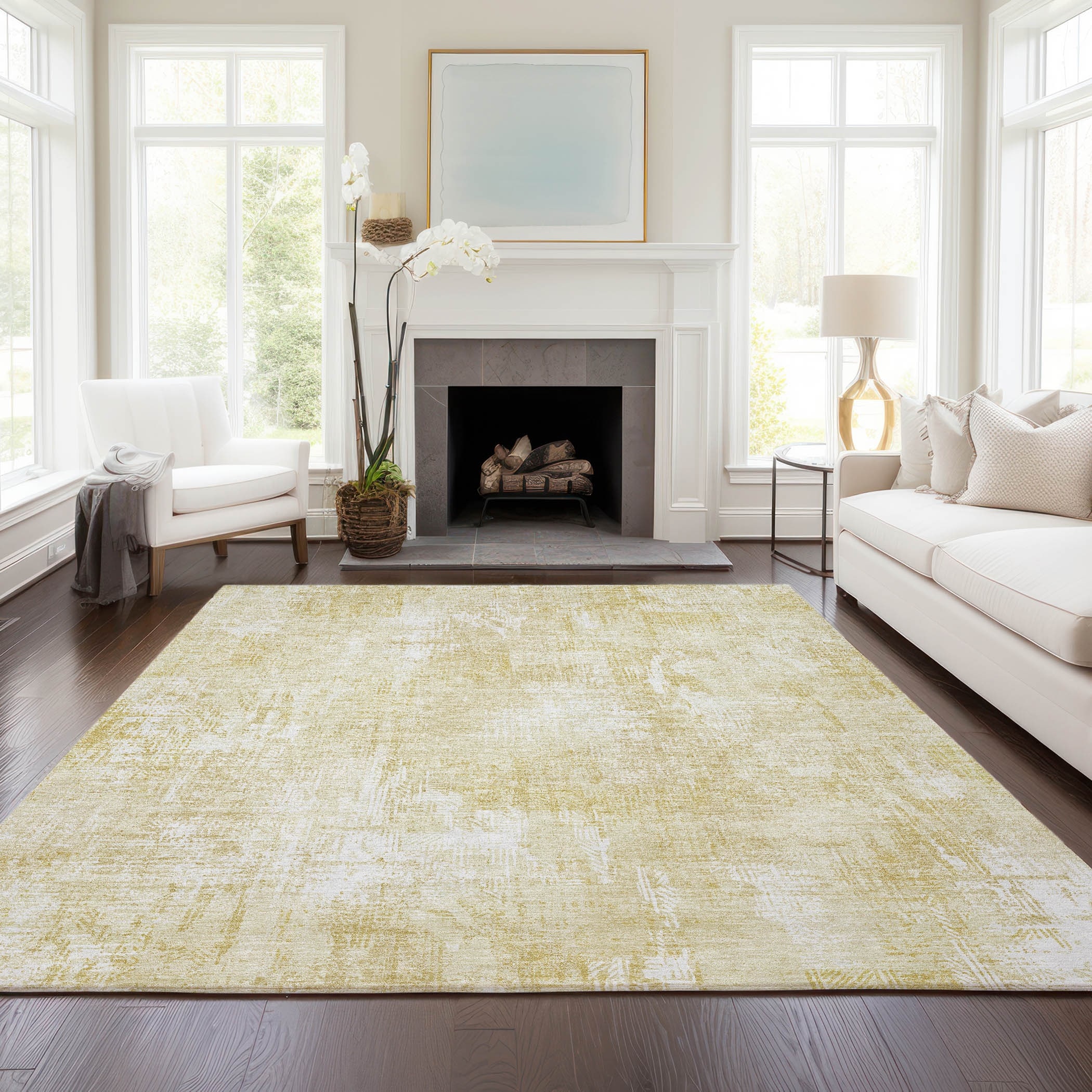 Machine Washable Indoor/ Outdoor Chantille Boho Abstract Rug