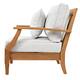 SAFAVIEH Couture Freida Wood Patio Arm Chair - 31.4" W x 35.6" L x 32.6" H - 31"W x 36"D x 33"H