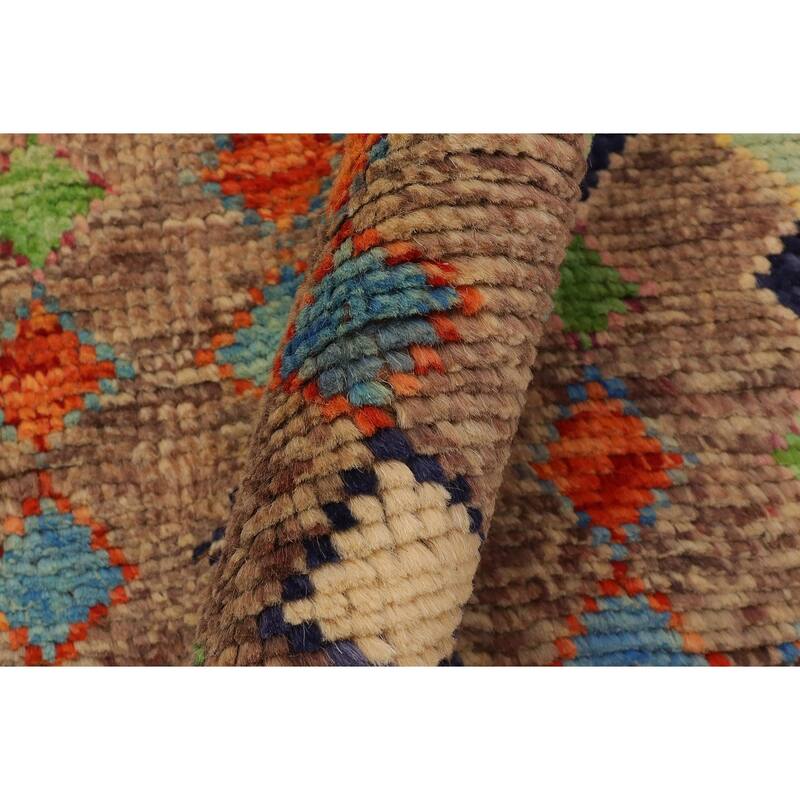 Boho Chic Balochi Morse Brown/Rust Hand Knotted Wool Rug - 3'3'' x 4'11''