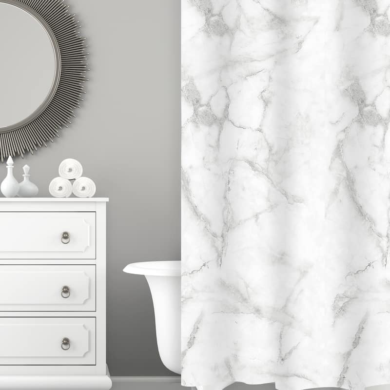 Bath Bliss Shower Curtain Marble Design