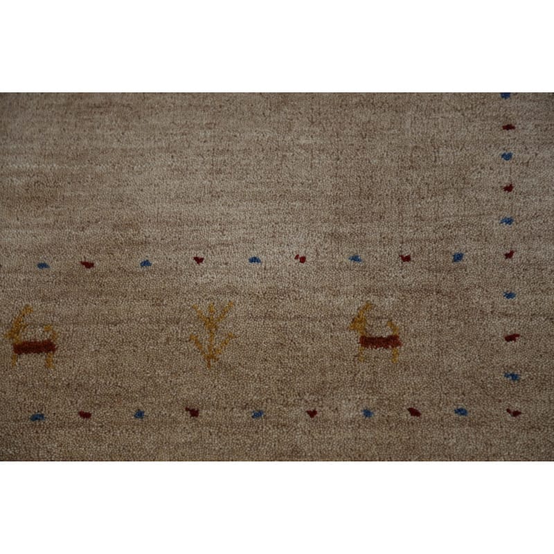 Gabbeh Indian Area Rug Hand-Knotted Bedroom Wool Carpet - 5'5" x 7'6"