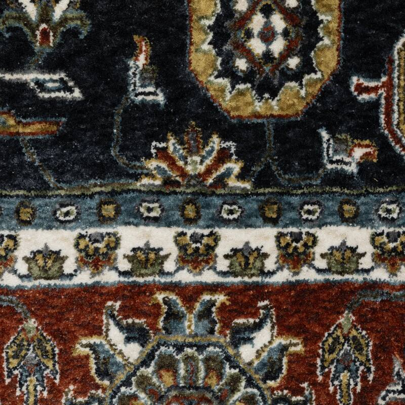 Style Haven Victoria Vintage Traditions Navy/ Rust Area Rug