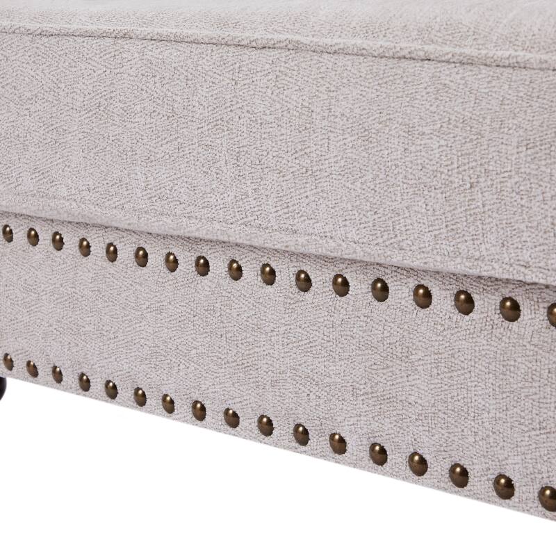 38" Chenille Sofa Couch with Brown Legs
