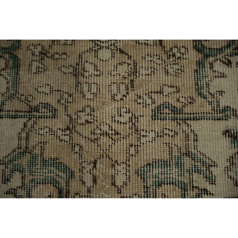 Hand Knotted Oriental 100% Wool Carpet Transitional Floral Beige & Ivories Anatolian Area Rug - 8' 8'' X 5' 9''