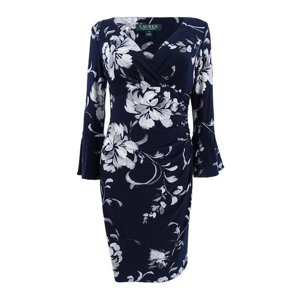 Shop Lauren By Ralph Lauren Women S Plus Floral Bell Sleeve Jersey