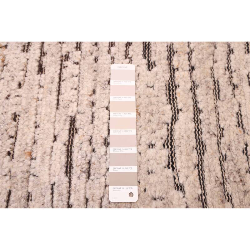 ECARPETGALLERY Hand-knotted Tangier Light Grey Wool Rug - 5'0 x 7'10