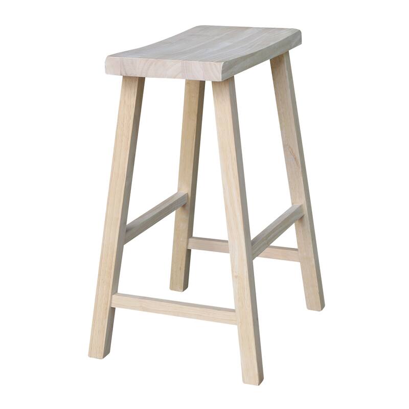 International Concepts Solid Wood Saddle Seat Dining Stool