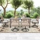 preview thumbnail 70 of 92, Versatile Outdoor Dining Sets w Swivel/Folding Chairs & Steel Slat Table and HDPE Dining Table Set for Gardens, Patios 7-Piece - Swivel-Beige