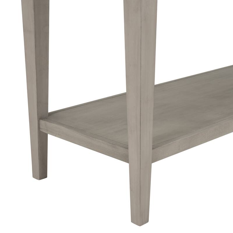 Retro Style Console Table with Three Drawers and Bottom Shelf