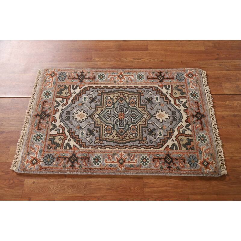 Gray Heriz Serapi Oriental Accent Area Rug Handmade Wool Carpet - 2'0"x 3'0"
