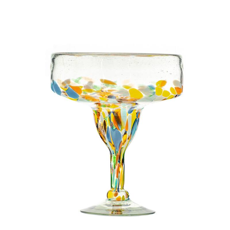 10 Strawberry Street Pueblo Handblown Mexican Glassware, Set of 4