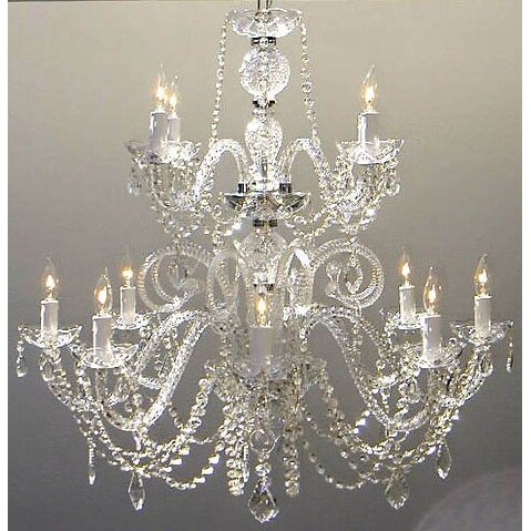 Authentic All Crystal Chandelier Lighting H30 x W28
