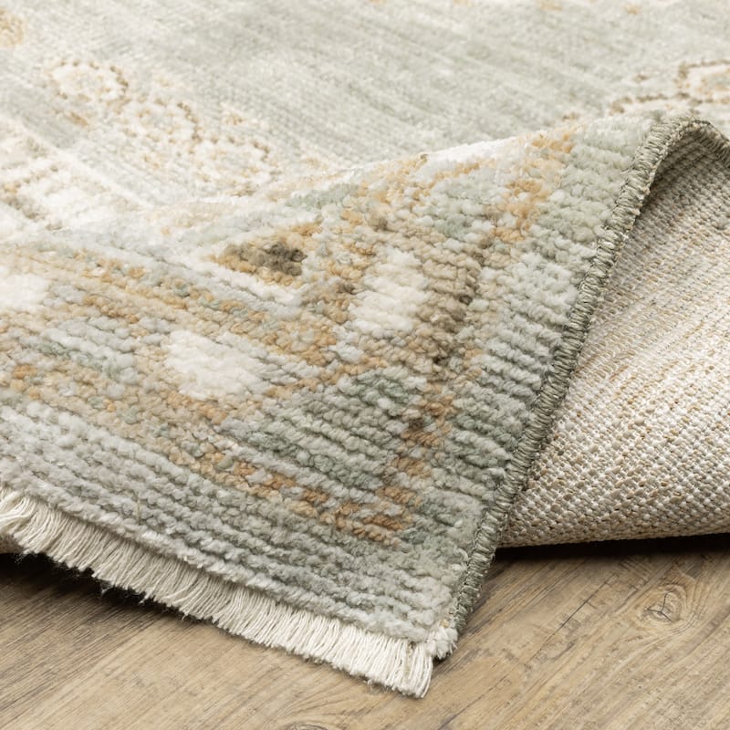 Style Haven Lucia Bohemian Tribal Medallions Pale Blue/Ivory Area Rug