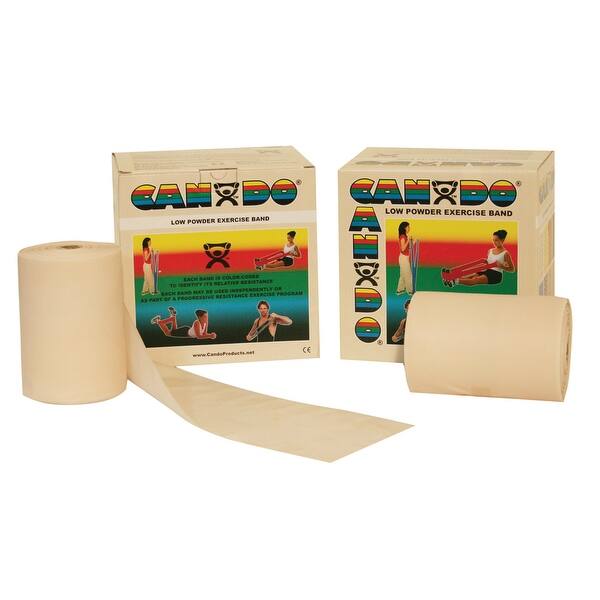 CanDo Low Powder Exercise Tubing - 100' dispenser roll - Tan - xx-light
