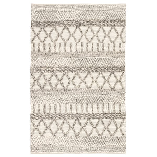 slide 2 of 12, Janson Handmade Wool and Cotton Geometric Area Rug 2' x 3'