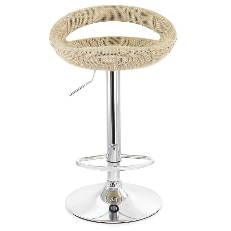 Elama 2 Piece Adjustable Rattan Bar Stool