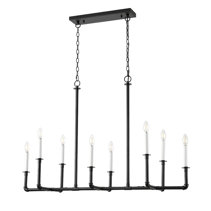 8-Lights Creative Candle Lamp Head Kitchen Island Lights - 46.5"D×17.7"W×91.7"H (Adjustable)