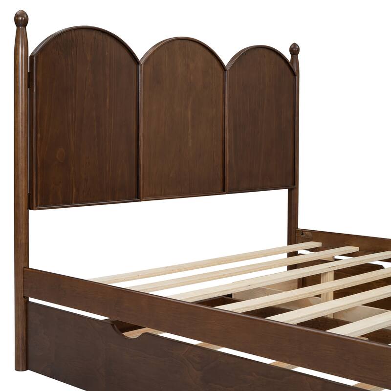 Queen Platform Bed with Twin XL Trundle & Dual Storage Drawers by Harper&Bright Designs