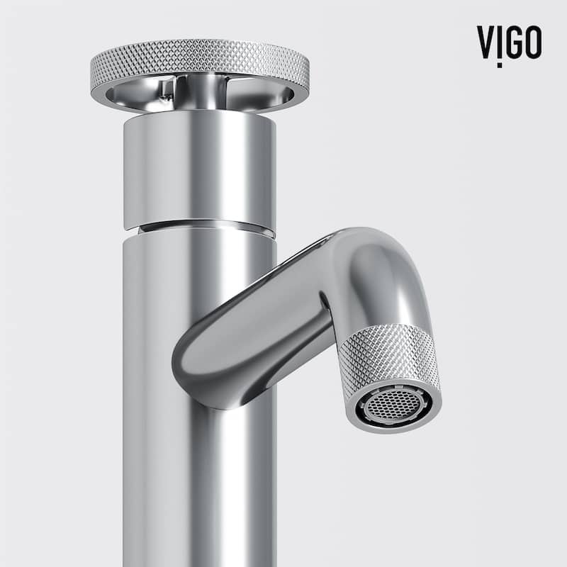 VIGO Duomo 18"L x 13"W Concrete Vessel Sink and Cass 12"H Faucet Set