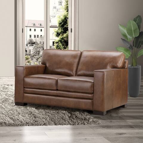 Abbyson Blake Top Grain Leather Loveseat