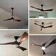 preview thumbnail 31 of 81, 52" and 60" Noiseless Walnut Wood Ceiling Fan with Remote Control,Light Integrated Optional - 52 Inch