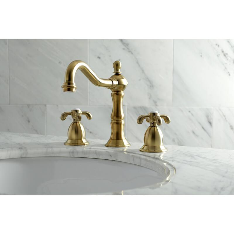 Kingston Brass French Country 8 in. Widespread Bathroom Faucet - Brushed Brass