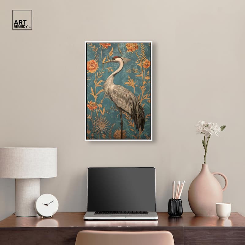 Graceful Grus Gaze Canvas by Art Remedy
