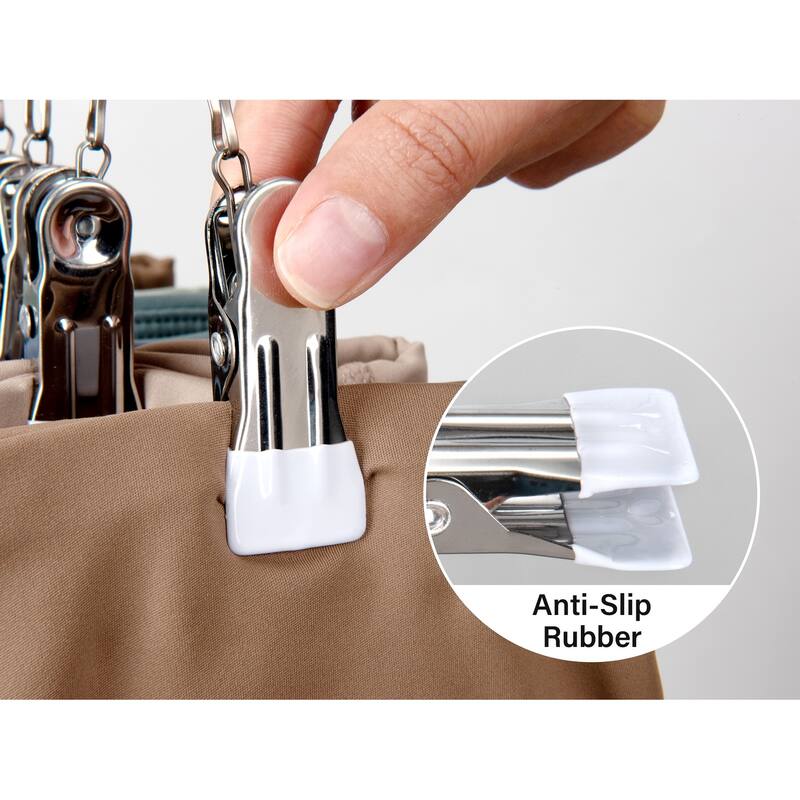2-pack Hat Rack, Multi-Use Pants Hangerb with 10 Adjustable Stainless Steel Clips