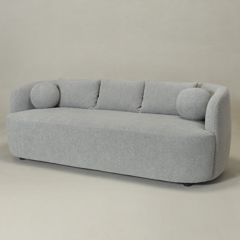 KINWELL 3-Seater Sherpa Boucle Upholstered Sofa Couch for Living Room Lounge, 85" W