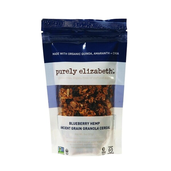 Purely Elizabeth Ancient Grain Granola Cereal - Blueberry Hemp - 2 oz - Case of 8
