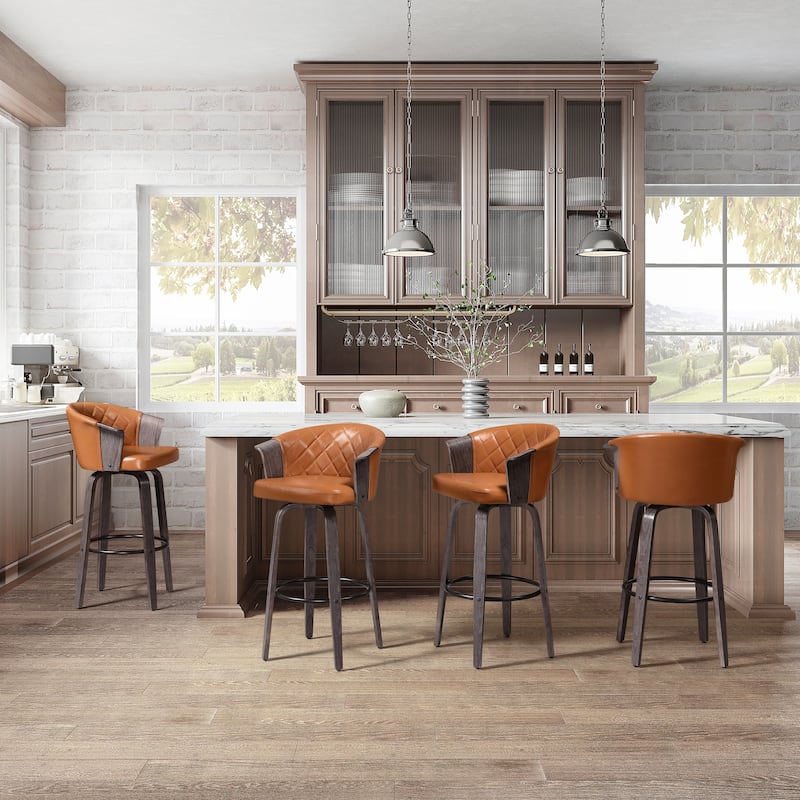 Art Leon Mid-century Modern Swivel Counter Stools (Set of 2)