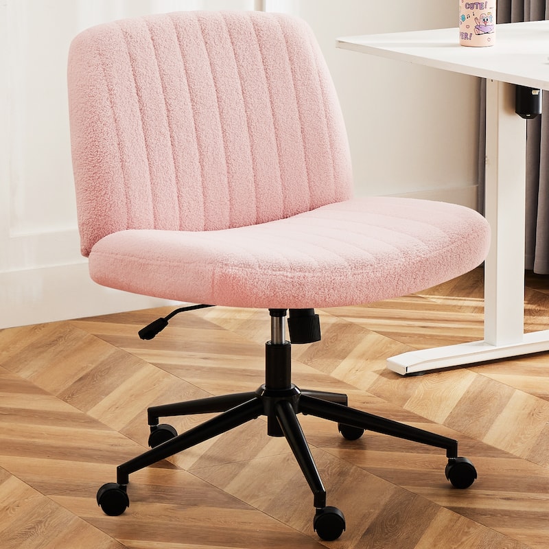 Criss Cross Home Office Desk Chair with Wheels - Pink