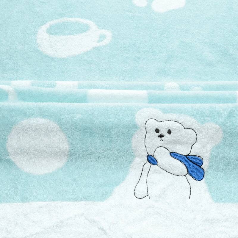 Cotton 2 Piece Bath Towel Set, Highly Absorbent and Quick Dry Cartoon Pattern Towels for Bathroom 28" x 56" - Blue_1