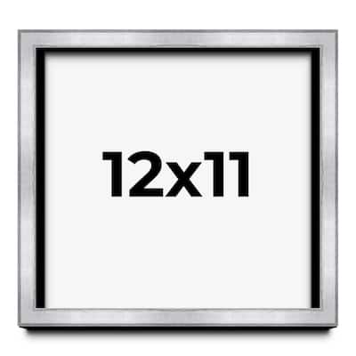 12x11 Shadow Box Frame Silver | 1.375 Inches Deep Real Wood