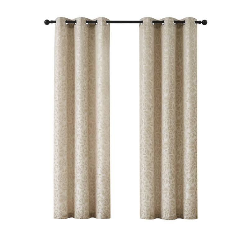 5th Avenue Lux Blythe Textured Champagne/Gold Window Panel Pair