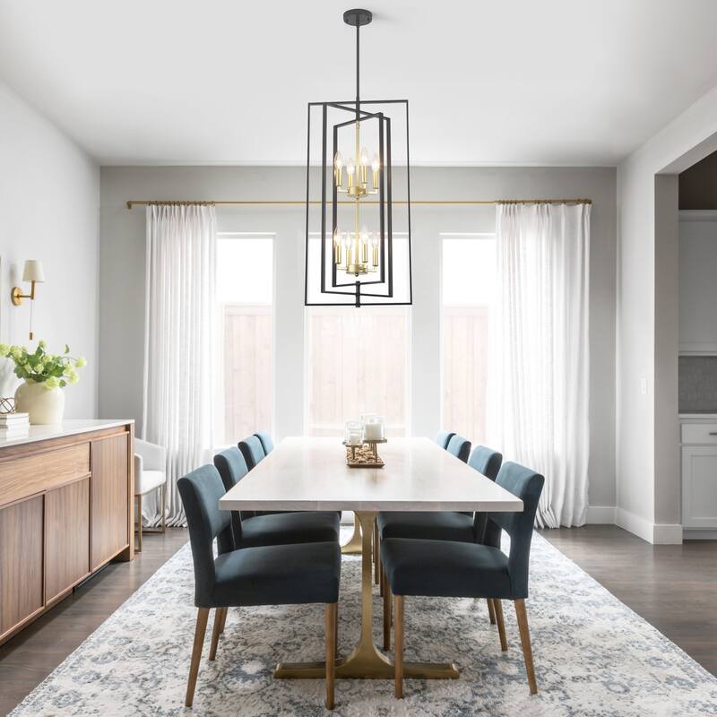 15.75inch Simple and fashionable 8 light double tier pendant with 3 tier rotatable metal frame without bulb