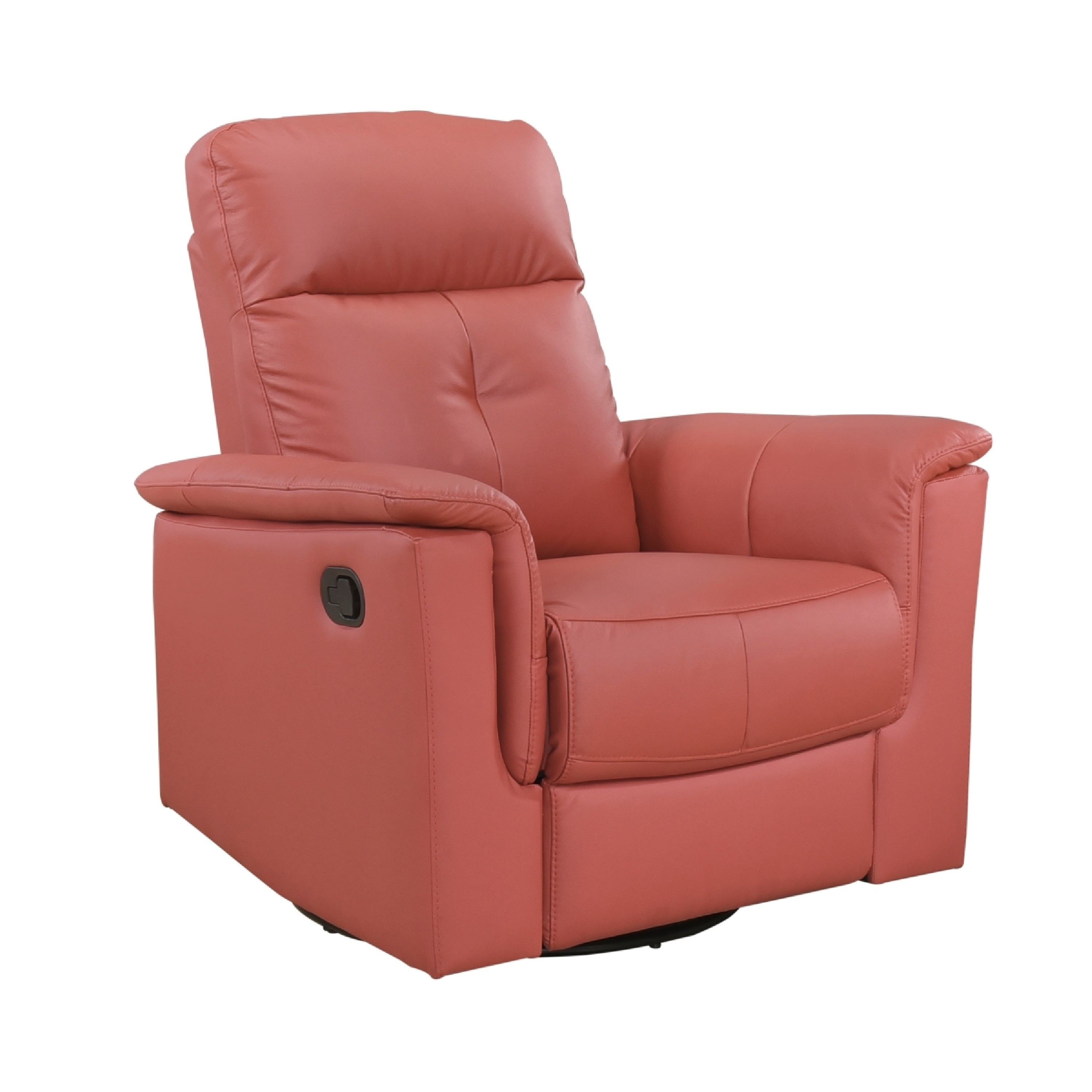 Rem Swivel Glider Manual Reclining Chair, Coral Red Top Grain Leather