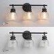 preview thumbnail 4 of 11, 24 in. 3-Light Black Bathroom Vanity Light with Clear Prismatic Glass Shade