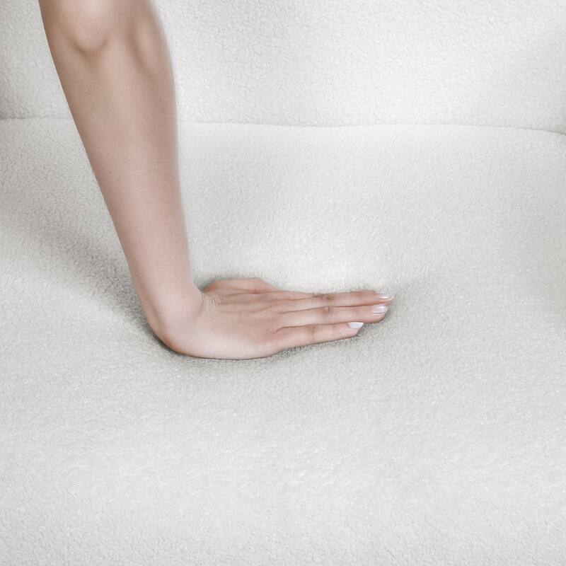Stylish and Minimalist Teddy Fleece Single Sofa Chair with Arms and Pillow