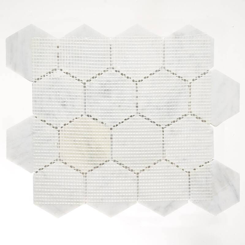 Thassos Marble 3" x 3" Honeycomb Polished Mosaic Tile