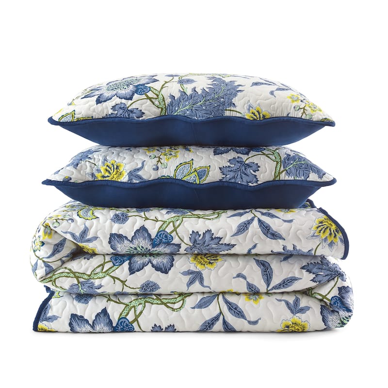 Waverly Maldives 3 Piece Polyester Percale Quilt Set