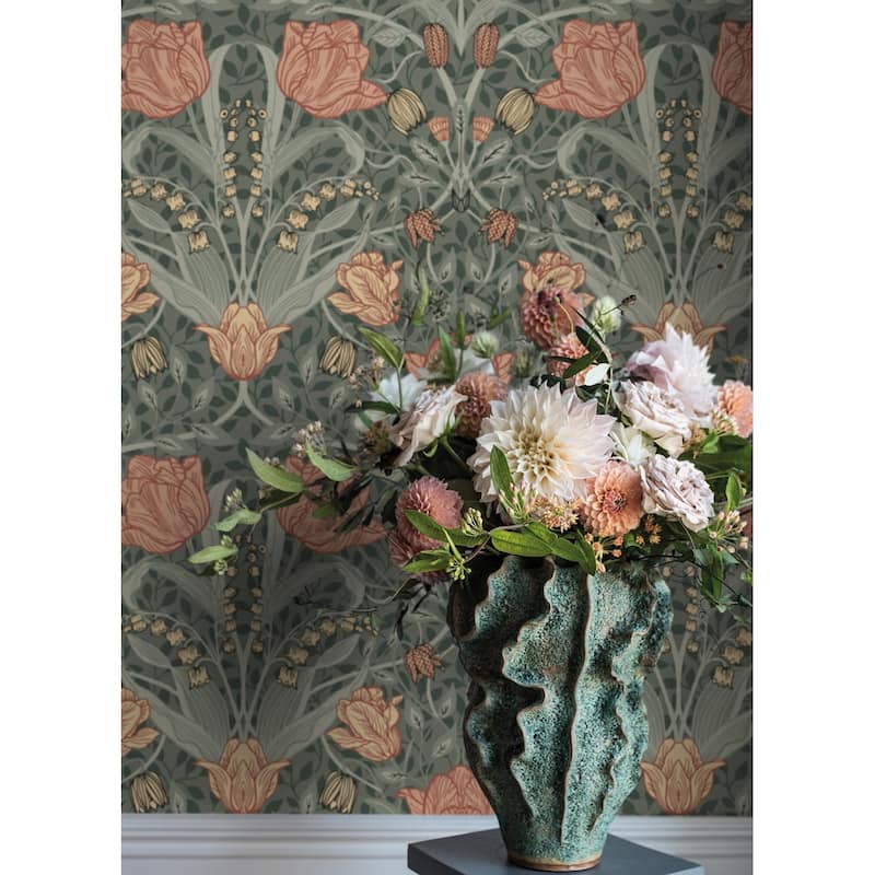 A-Street Prints Fillippa Sage Tulip Wallpaper