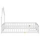 preview thumbnail 17 of 25, Twin Size House-Shaped Headboard Floor Bed with Fence and Small Door