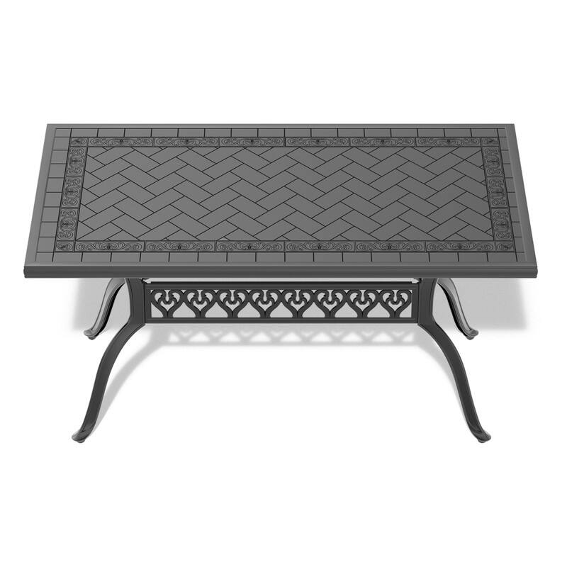 L59.05 W35.43-Inch Cast Aluminum Patio Dining Table