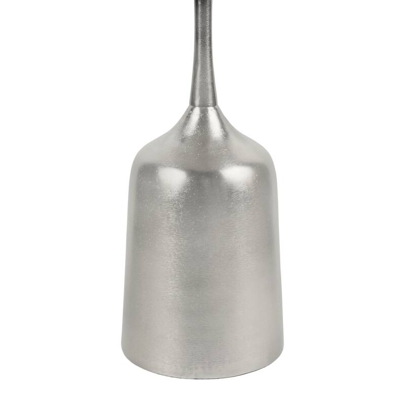 Pip 20.25″ Metal Drink, End Table w/ White Marble Round Top & Bell Pedestal Base, By JONATHAN Y