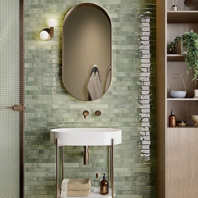Merola Tile Scottsdale Aquamarine 1-7/8" x 17-3/4" Porcelain Floor and Wall Tile