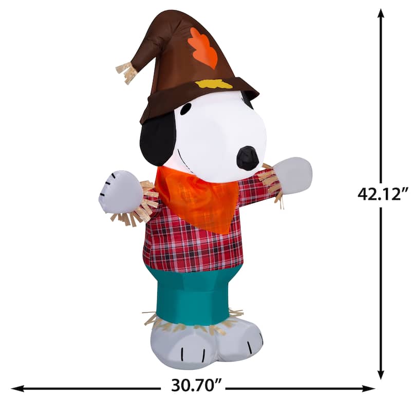 Airblown-Harvest Snoopy in Plaid Shirt-Peanuts