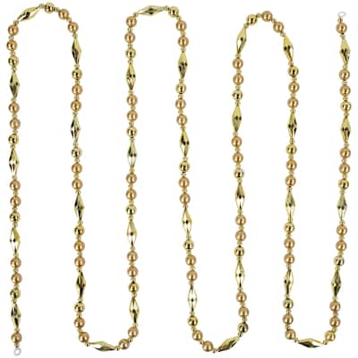 9' Shiny and Matte Beaded Christmas Garland - Unlit