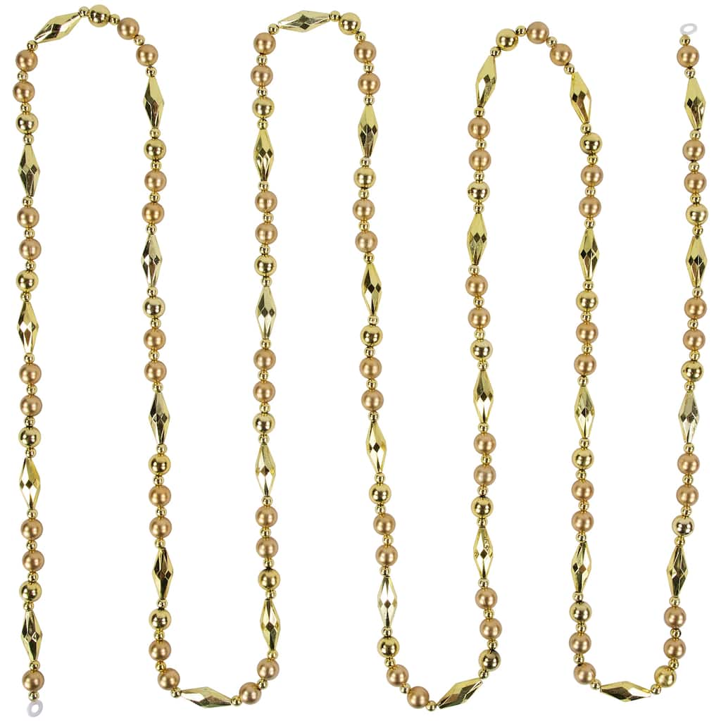 9' Shiny and Matte Beaded Christmas Garland - Unlit